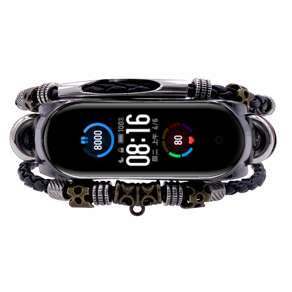 Bakeey-Buckle-Metal-Shell-Ethnic-Style-Beaded-Retro-Replacement-Strap-Upgrade-Version-Smart-Watch-Ba-1716554-8
