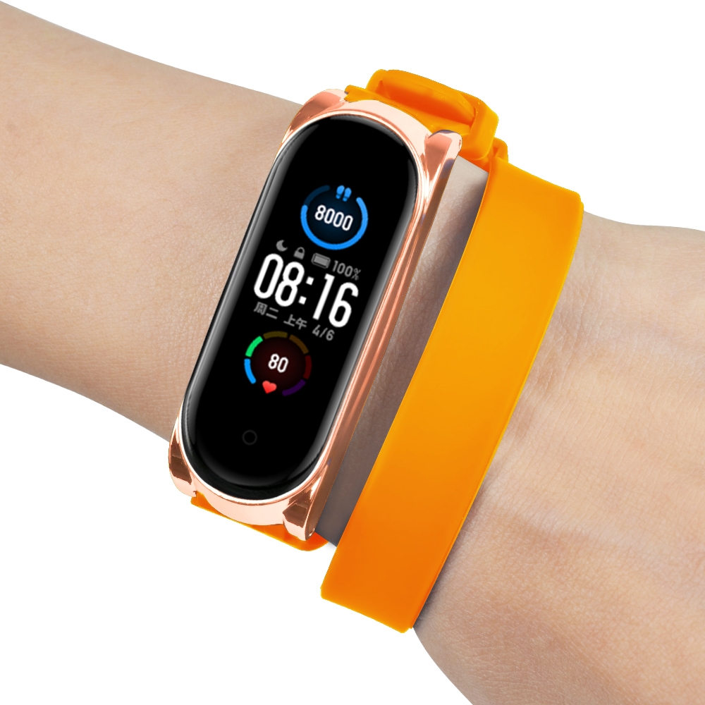 Bakeey-Buckle-Metal-Shell-Long-Silicone-Replacement-Strap-Smart-Watch-Band-For-Xiaomi-Mi-Band-5-Non--1716603-11