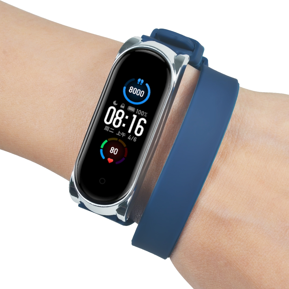 Bakeey-Buckle-Metal-Shell-Long-Silicone-Replacement-Strap-Smart-Watch-Band-For-Xiaomi-Mi-Band-5-Non--1716603-12