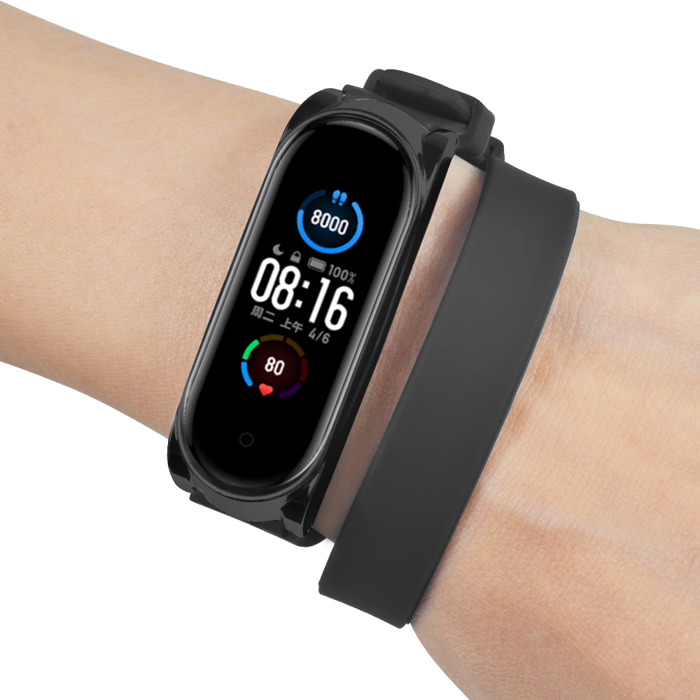 Bakeey-Buckle-Metal-Shell-Long-Silicone-Replacement-Strap-Smart-Watch-Band-For-Xiaomi-Mi-Band-5-Non--1716603-13
