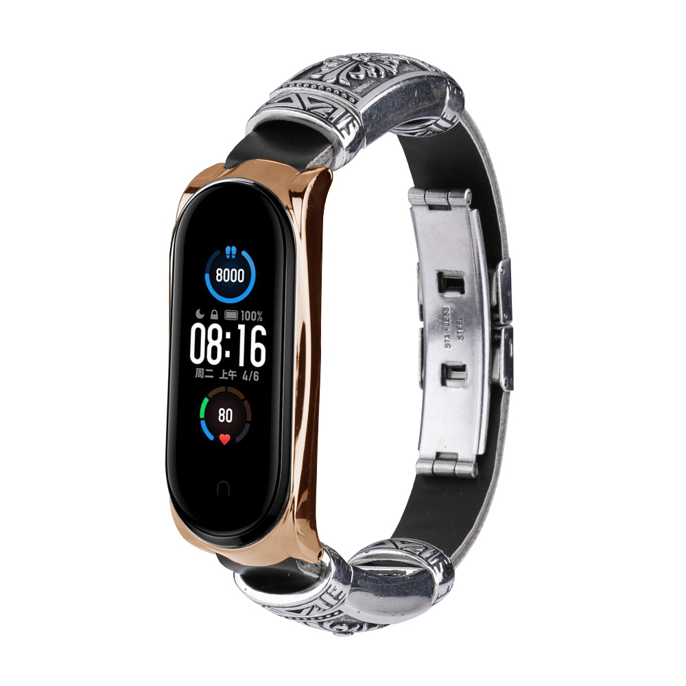 Bakeey-Buckle-Metal-Shell-Retro-Double-Button-Butterfly-Clasp-Strap-Smart-Watch-Band-For-Xiaomi-Mi-B-1716541-4