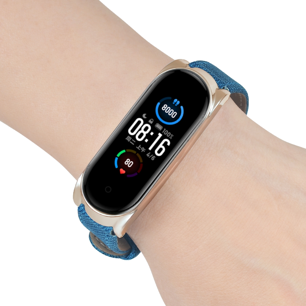 Bakeey-Buckle-Style-Denim-Pattern-Retro-Replacement-Leather-Strap-Smart-Watch-Band-For-Xiaomi-Mi-Ban-1719237-13