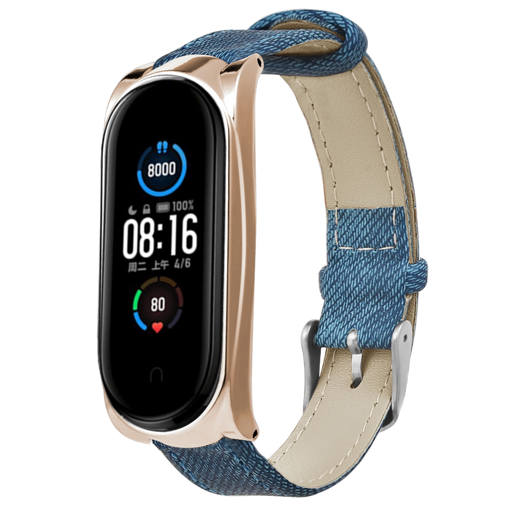 Bakeey-Buckle-Style-Denim-Pattern-Retro-Replacement-Leather-Strap-Smart-Watch-Band-For-Xiaomi-Mi-Ban-1719237-7
