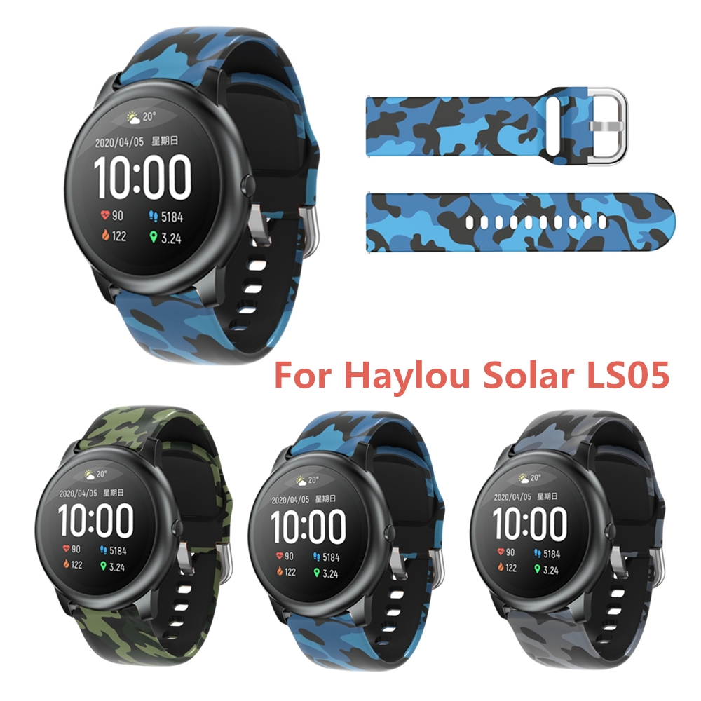 Bakeey-Camouflage-Printed-Silicone-Watch-Strap-for-Haylou-LS05-Solar-Smart-Watch-1734842-1