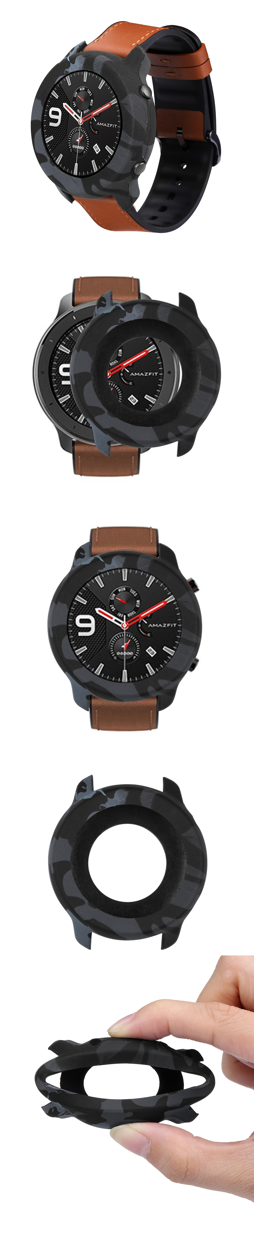 Bakeey-Camouflage-Soft-Silicone-Watch-Case-Cover-Watch-Cover-Screen-Protector-for-AMAZFIT-GTR-47mm-1614263-3