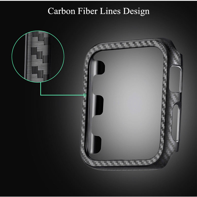 Bakeey-Carbon-Fiber-Watch-Bumper-Watch-Cover-For-Apple-Watch-Series-1234-1396635-4