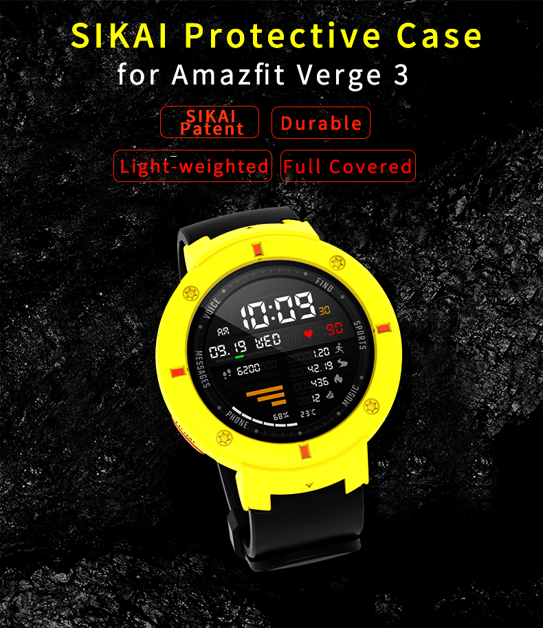 Bakeey-Colorful-Screen-Protector-Case-Silicone-Watch-Cover-for-Amazfit-Verge-Smart-Watch-Non-origina-1443019-1