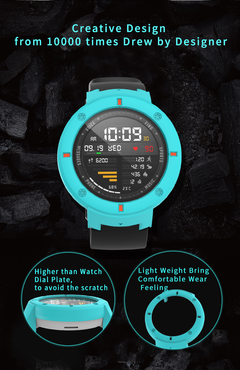 Bakeey-Colorful-Screen-Protector-Case-Silicone-Watch-Cover-for-Amazfit-Verge-Smart-Watch-Non-origina-1443019-3