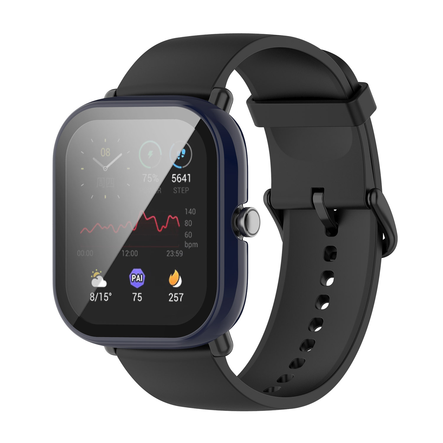 Bakeey-Colorful-Shockproof-Anti-Scratch-PC--HD-Clear-Tempered-Glass-Full-Cover-Watch-Case-Cover-for--1917590-14