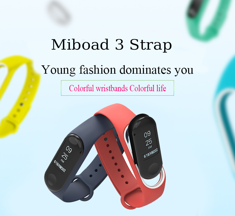 Bakeey-Colorful-Silicone-Replacement-Wristband-Strap-Bracelet-Wristband-for-XIAOMI-Mi-Band-3-1308818-1