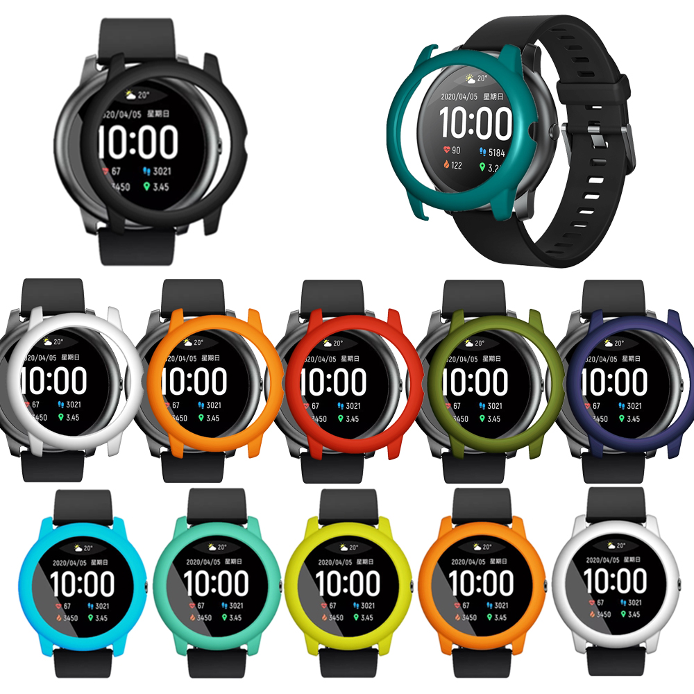 Bakeey-Colorful-Watch-Case-Watch-Cover-Light-PC-Screen-Protector-for-Haylou-Solar-LS05-Non-original-1722162-1