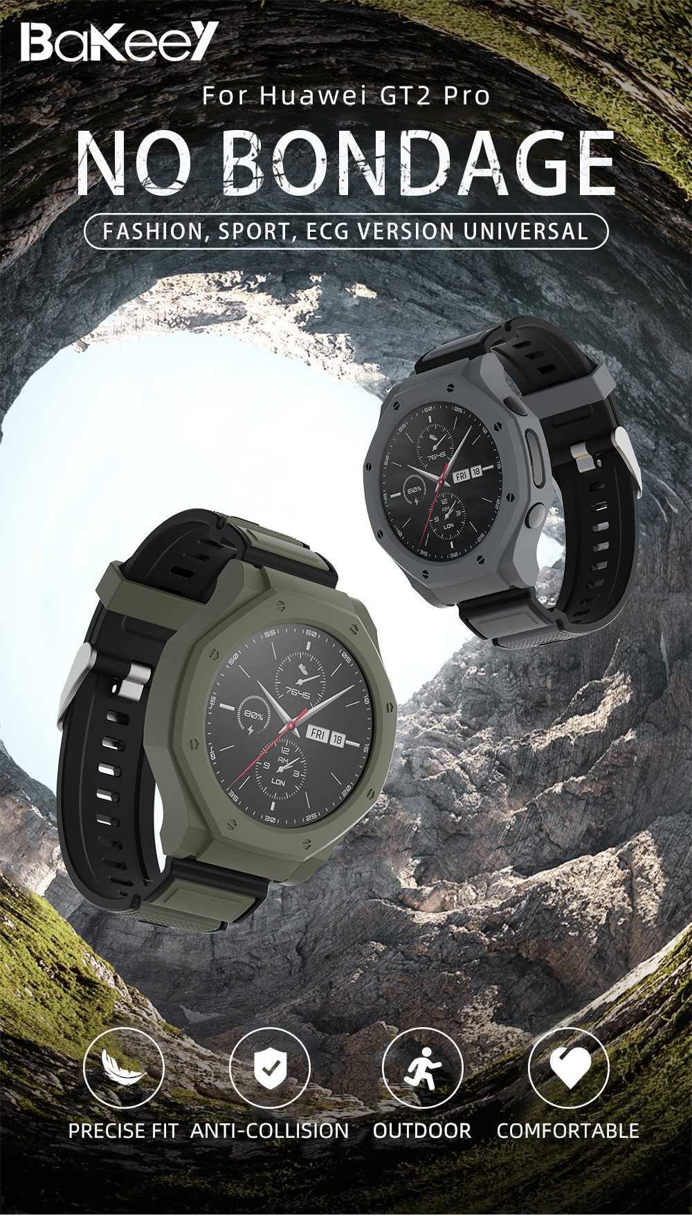 Bakeey-Comfortable-Luminous-Anti-Scratch-Shockproof-Soft-TPU-Watch-Case-Cover-for-Huawei-GT2-Pro-1830354-1