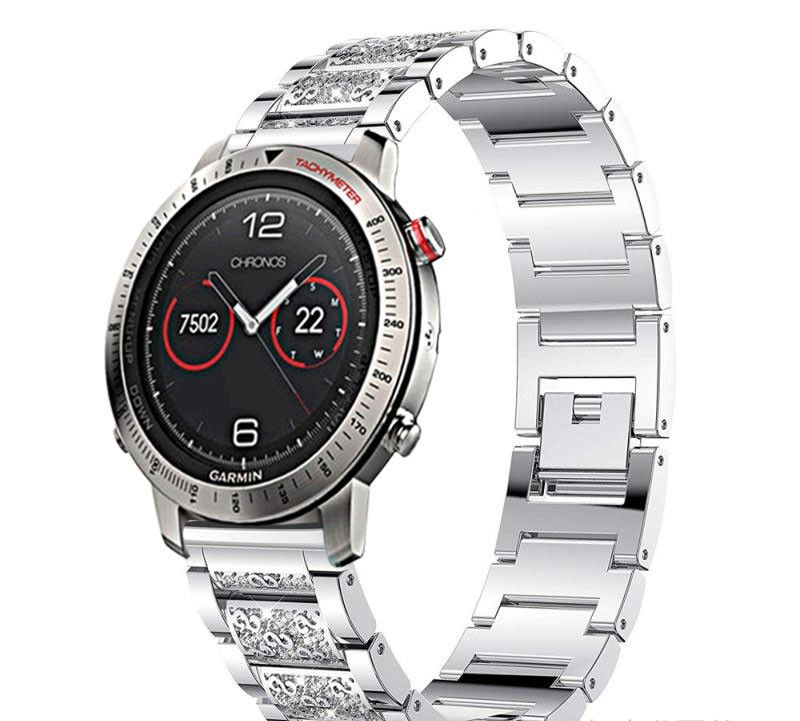 Bakeey-Diamond-Watch-Strap-Fashionable-Three-beads-Watch-Band-for-Garmin-Fenix-Chronos-1459628-6