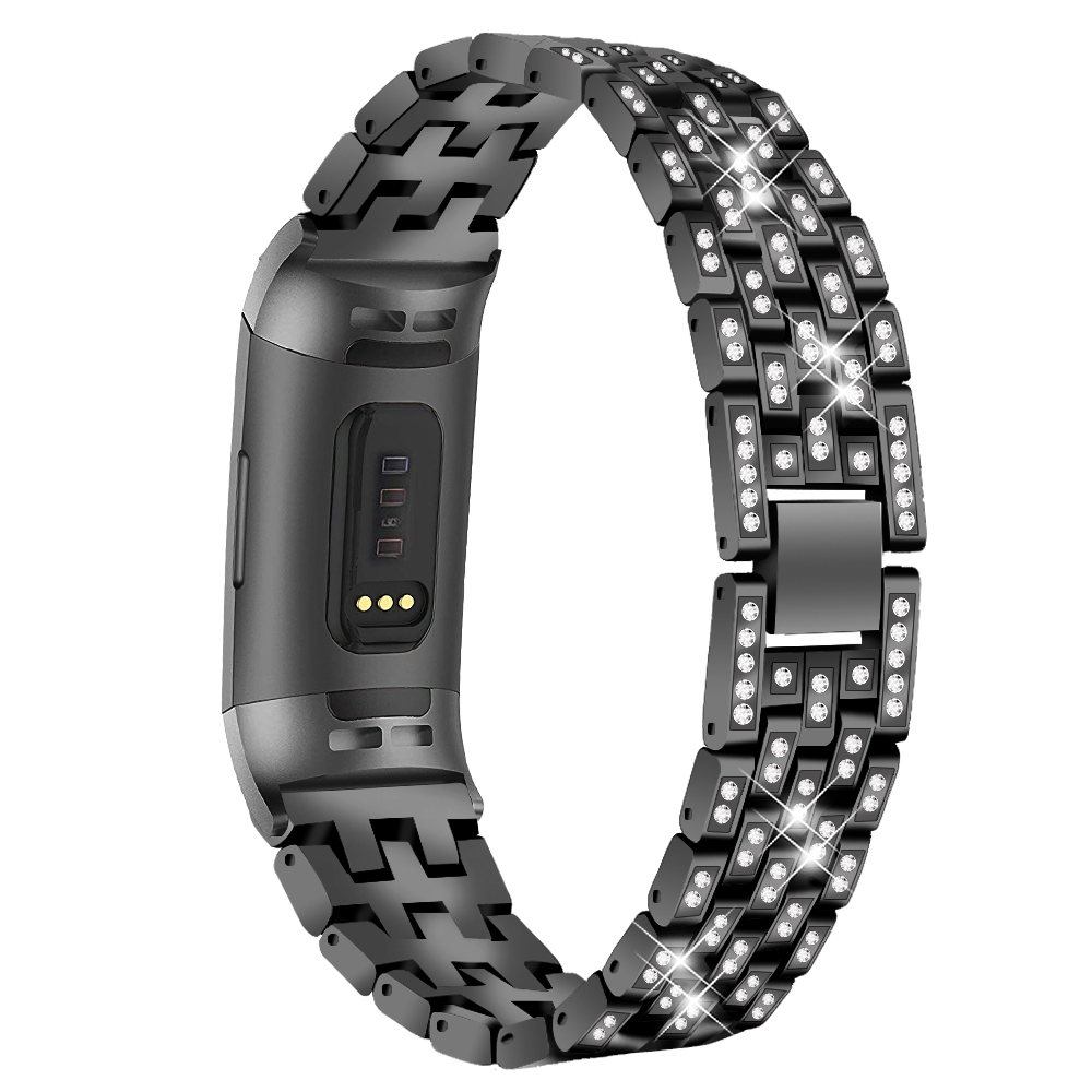 Bakeey-Diamonds-Elegant-Design-Watch-Band-Full-Steel-Watch-Strap-for-Fitbit-Charge-3-1471894-2