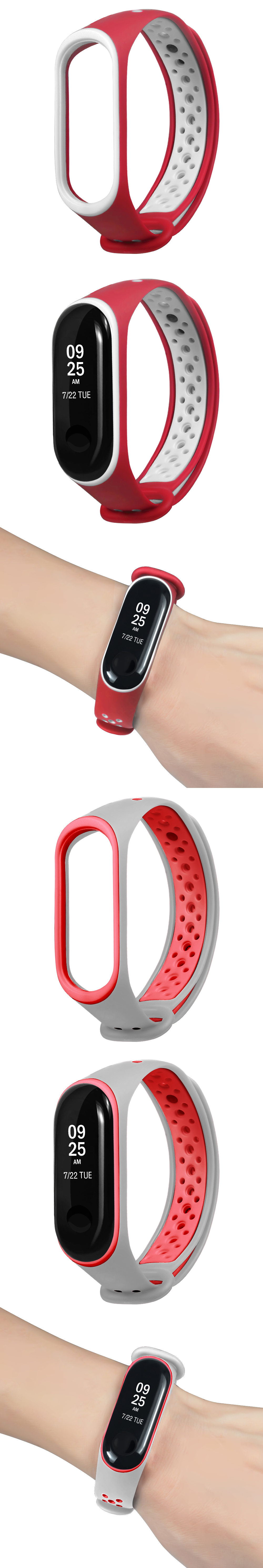 Bakeey-Double-Color-Silicone-Watch-Strap-Replacement-Smart-Watch-for-Xiaomi-Mi-Band-3-Non-original-1368816-3