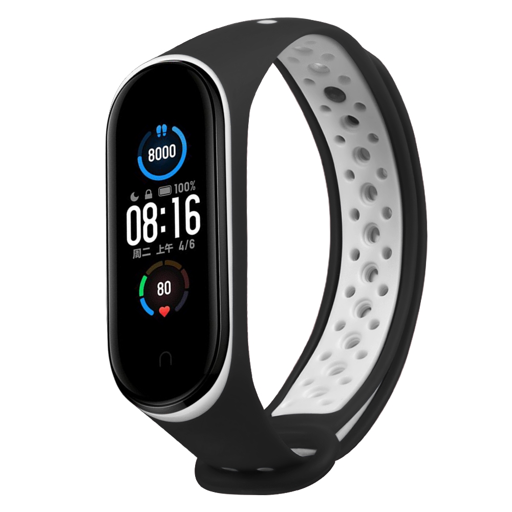 Bakeey-Double-Color-Silicone-Watch-Strap-for-Xiaomi-mi-band-5-Smart-Watch-Non-original-1700230-4