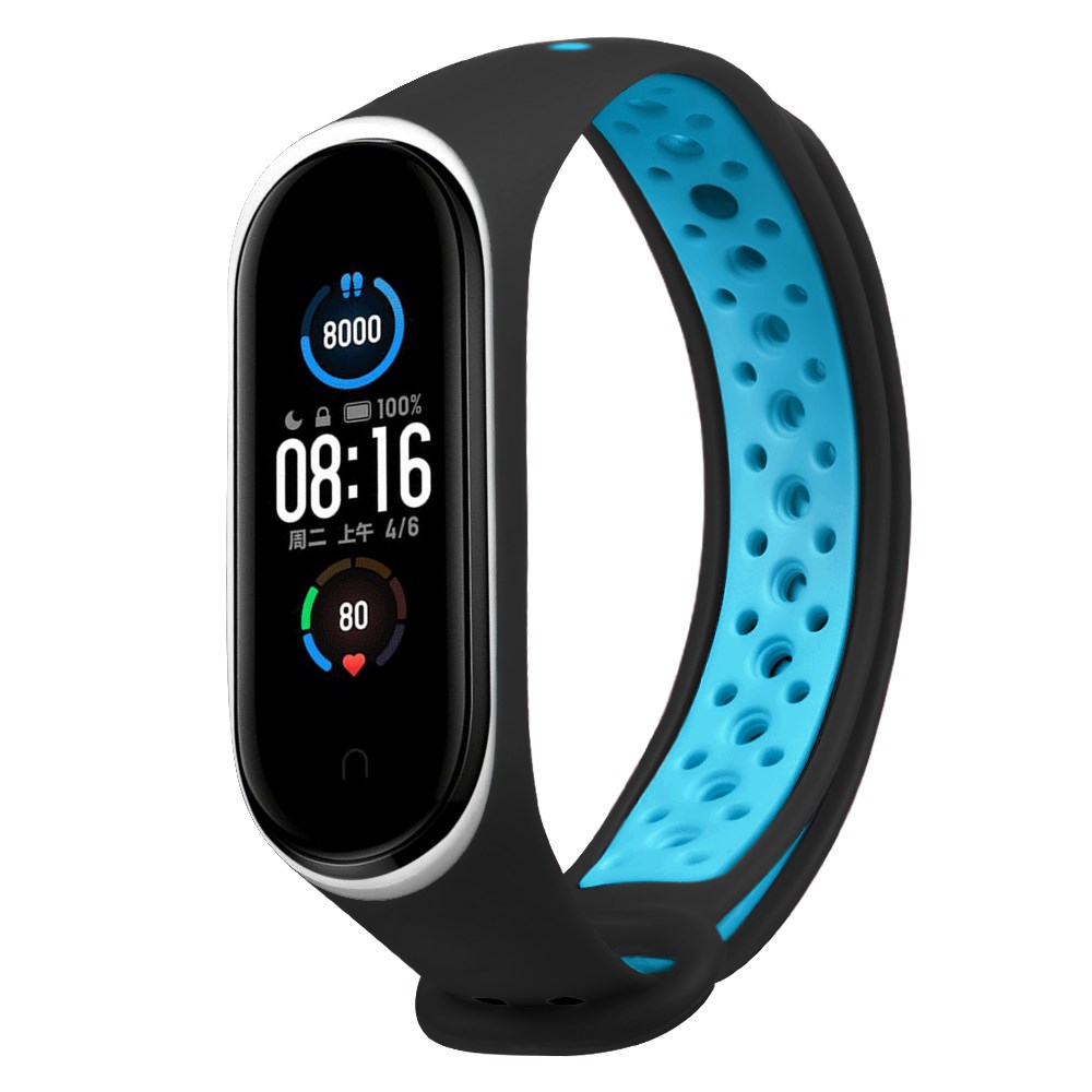 Bakeey-Double-Color-Silicone-Watch-Strap-for-Xiaomi-mi-band-5-Smart-Watch-Non-original-1700230-6