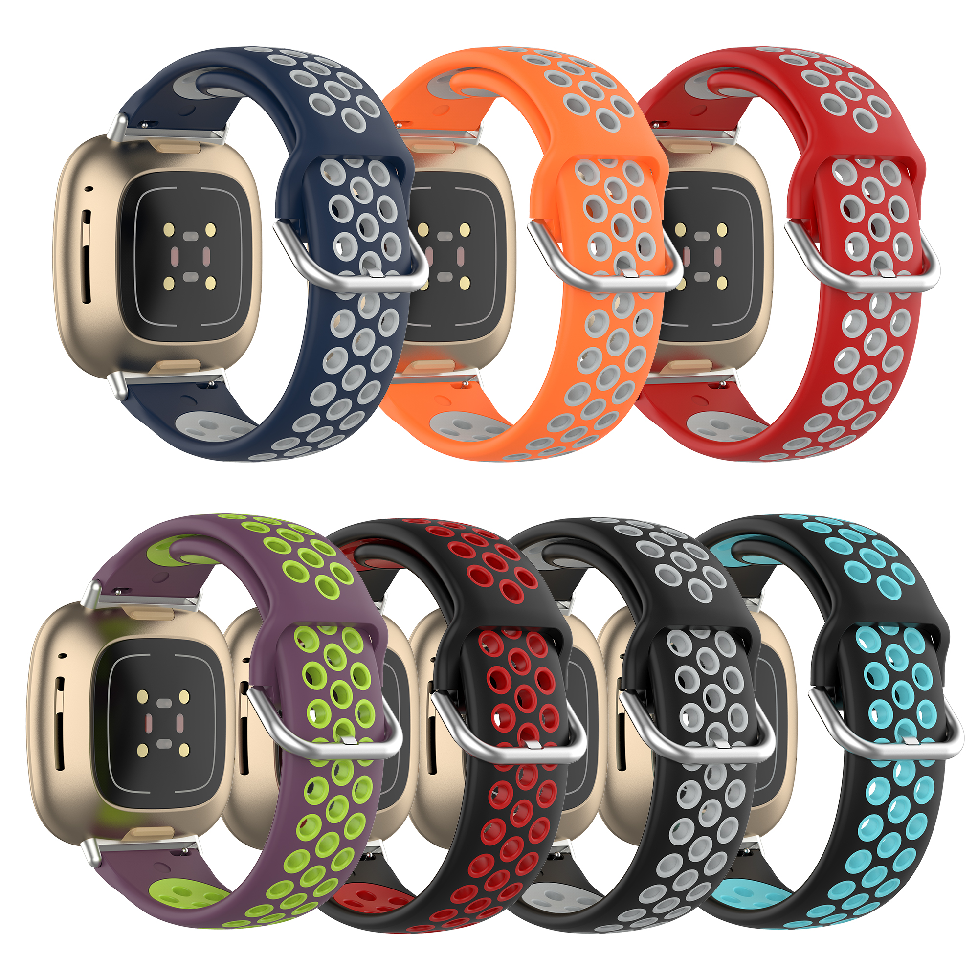 Bakeey-Dual-Color-Silicone-Watch-Band-for-Fitbit-Versa-3-Sense-Smart-Watch-1762438-1