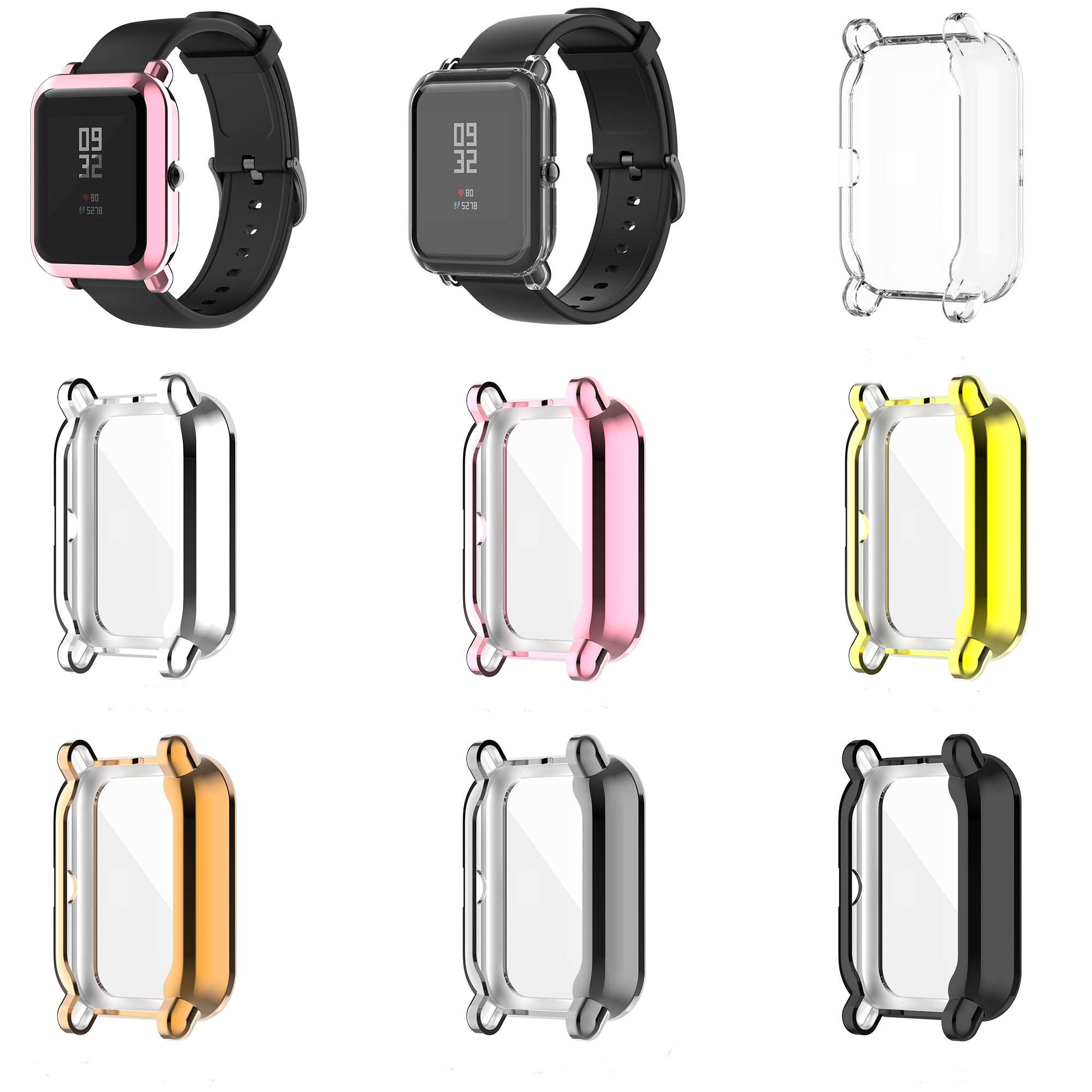 Bakeey-Electroplating-All-inclusive-TPU-Watch-Case-Cover-Watch-Protector-for-Amazfit-bipbip-lite-1777400-1