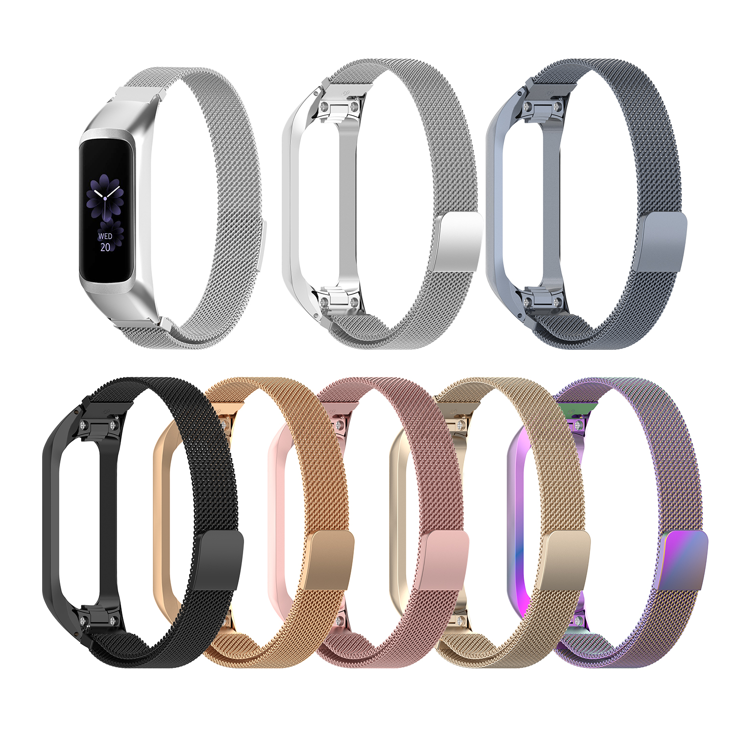 Bakeey-Fashion-Comfortable-Magnetic-Suction-Stainless-Steel-Watch-Band-Replacement-for-Galaxy-Fit2-S-1884596-1