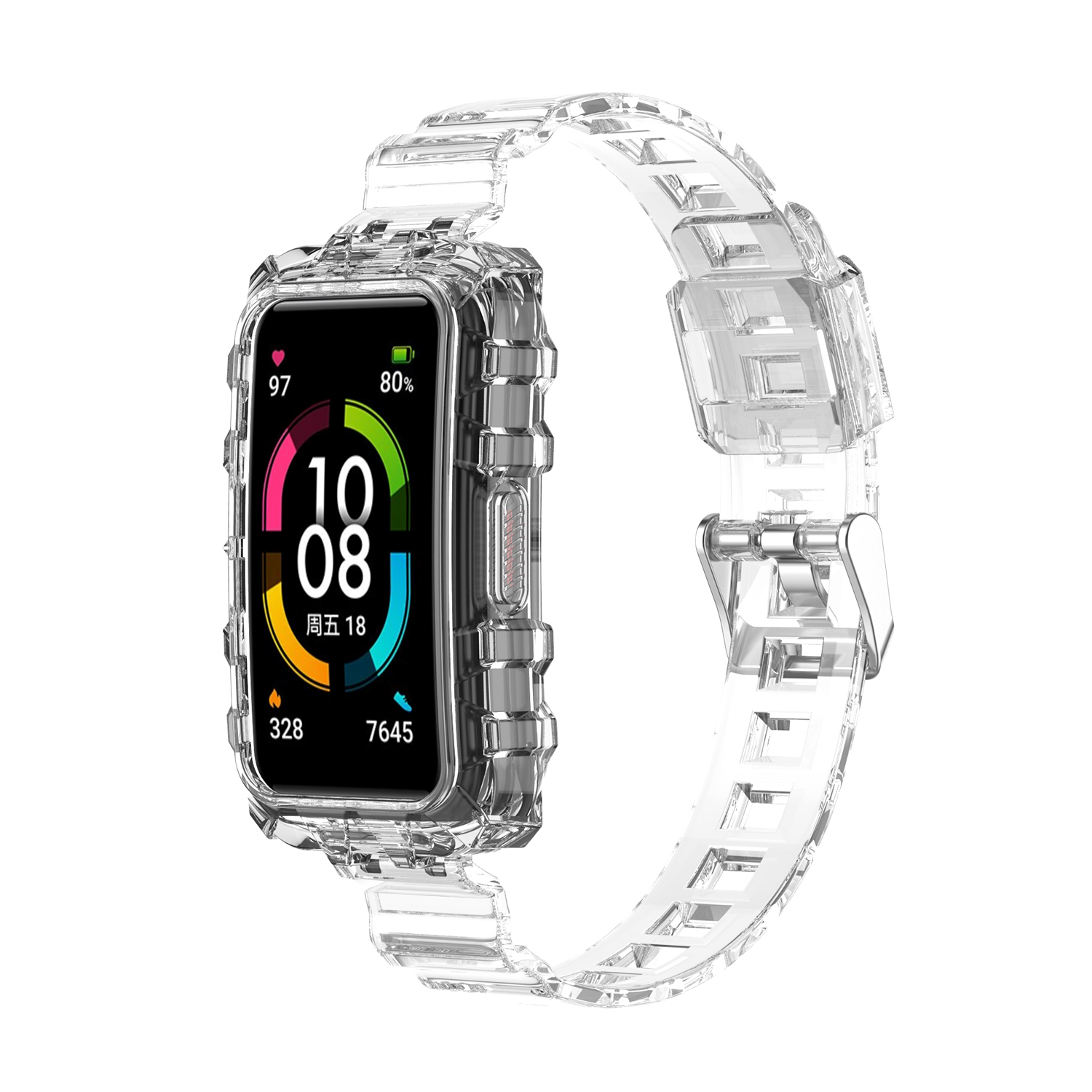 Bakeey-Fashion-Comfortable-Translucent-Soft-TPU-Watch-Band-Strap-Replacement-for-Huawei-Band-6-Honor-1878295-13