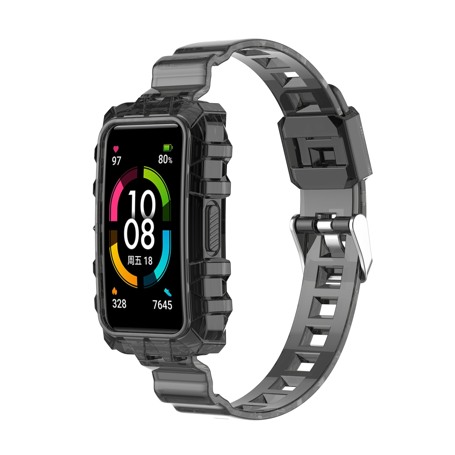 Bakeey-Fashion-Comfortable-Translucent-Soft-TPU-Watch-Band-Strap-Replacement-for-Huawei-Band-6-Honor-1878295-3