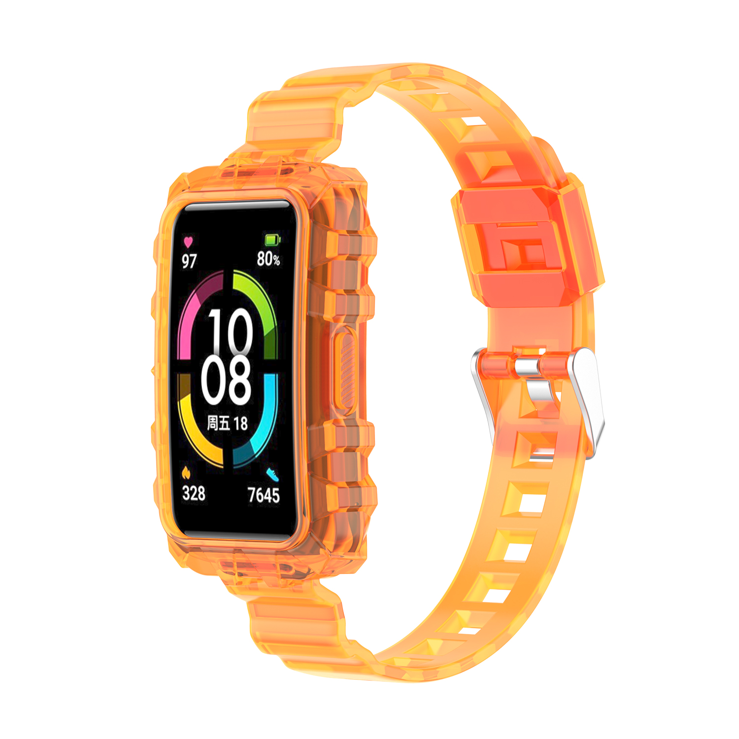 Bakeey-Fashion-Comfortable-Translucent-Soft-TPU-Watch-Band-Strap-Replacement-for-Huawei-Band-6-Honor-1878295-10