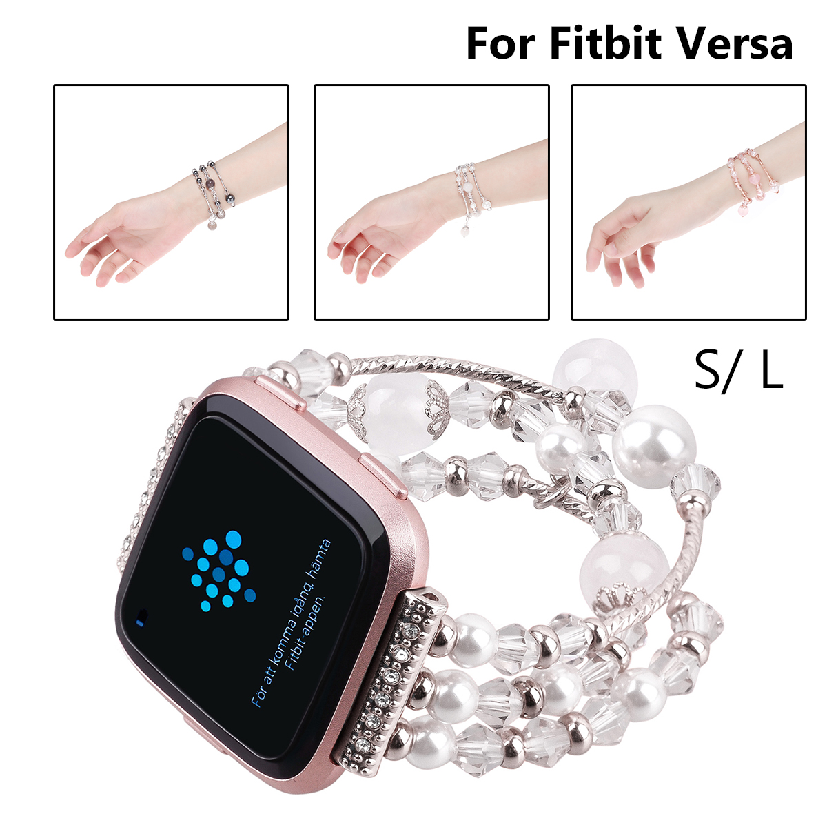 Bakeey-Fashion-Large-and-Small-Size-Sports-Beaded-Smart-Bracelet-Watch-Band-For-Fitbit-Versa-1342776-6