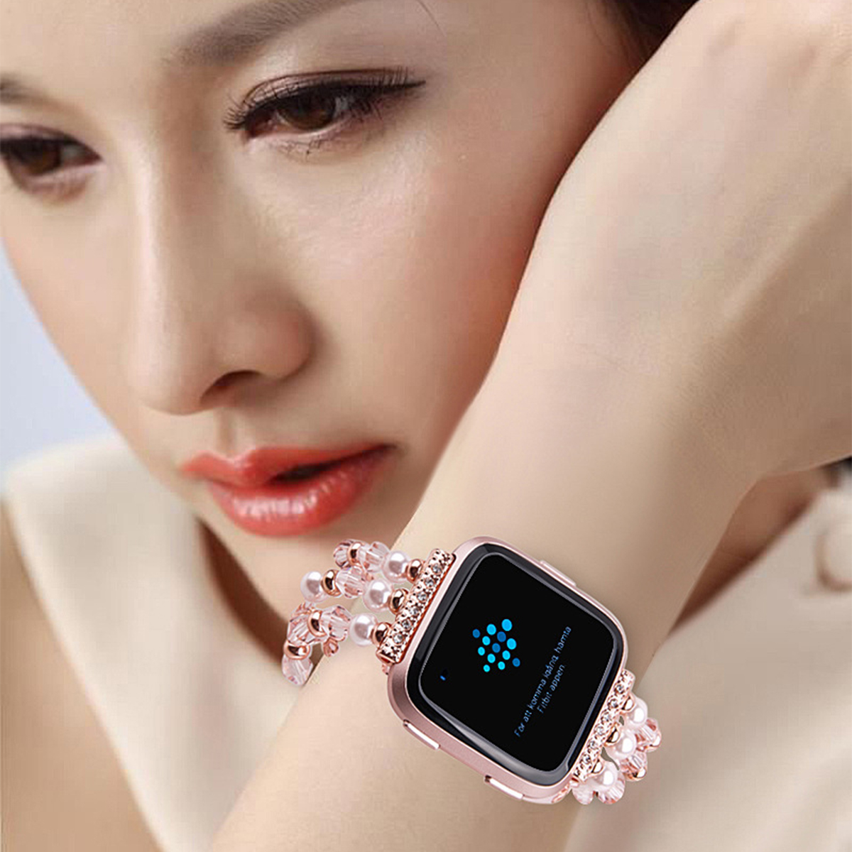 Bakeey-Fashion-Large-and-Small-Size-Sports-Beaded-Smart-Bracelet-Watch-Band-For-Fitbit-Versa-1342776-10