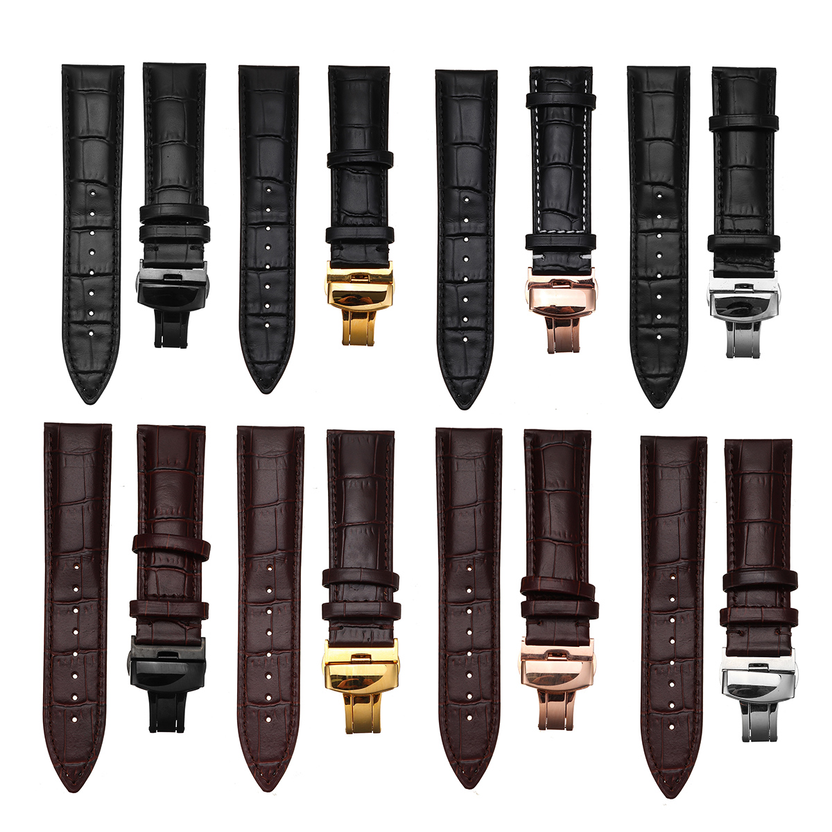 Bakeey-Genuine-Leather-22MM-24MM-Watch-Band-Kit-Butterfly-Buckle-Deployment-Clasp-Strap-1652171-4