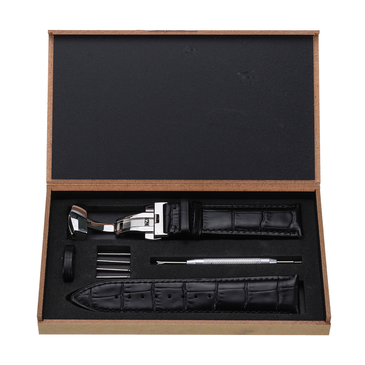 Bakeey-Genuine-Leather-22MM-24MM-Watch-Band-Kit-Butterfly-Buckle-Deployment-Clasp-Strap-1652171-5