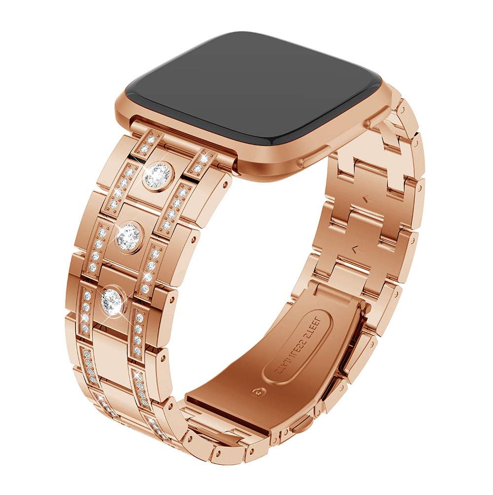 Bakeey-H-type-Diamond-Stainless-Steel-Watch-Band-for-Fitbit-versa-Smart-Watch-1523098-7