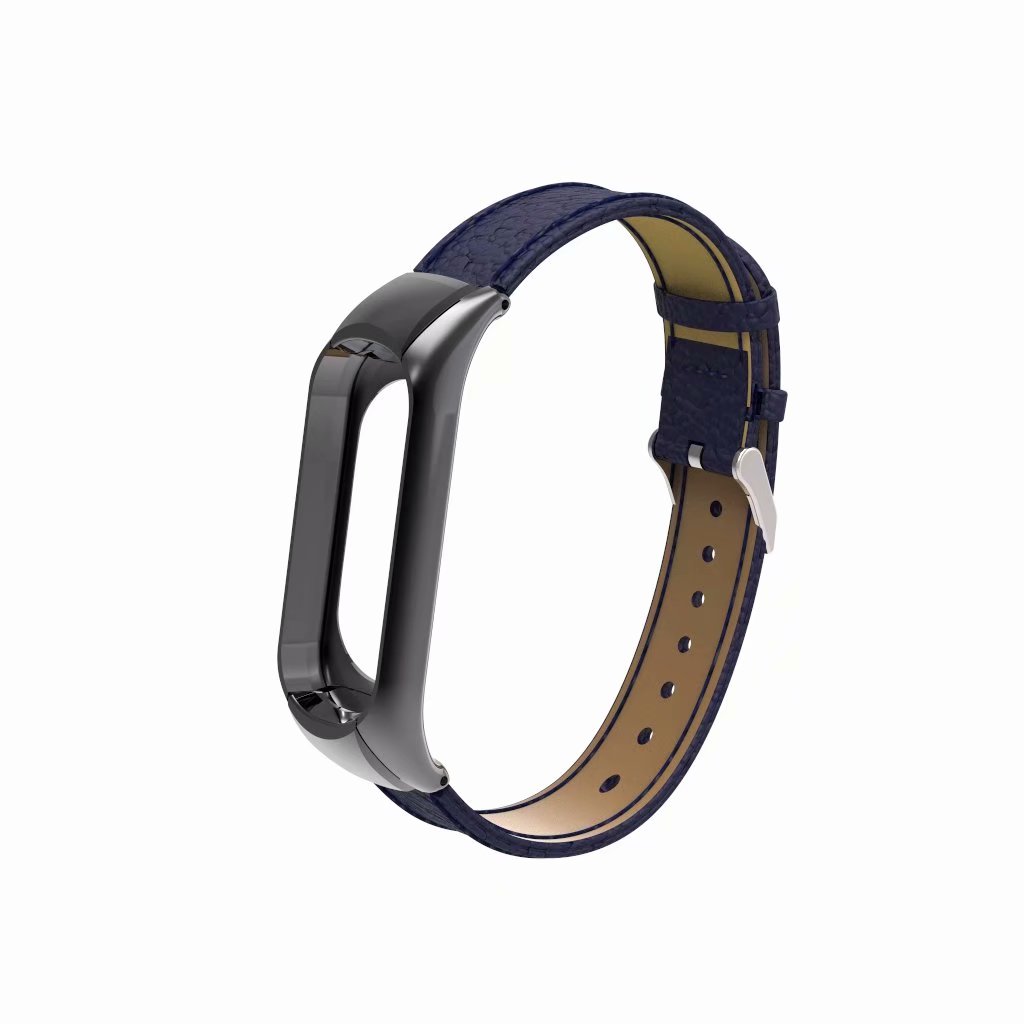 Bakeey-Leather-Strap-with-Metal-Frame-Replacement-Wristband-for-Xiaomi-Mi-Band-3-Smart-Bracelet--Non-1320777-3