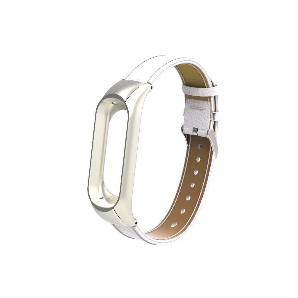 Bakeey-Leather-Strap-with-Metal-Frame-Replacement-Wristband-for-Xiaomi-Mi-Band-3-Smart-Bracelet--Non-1320777-5