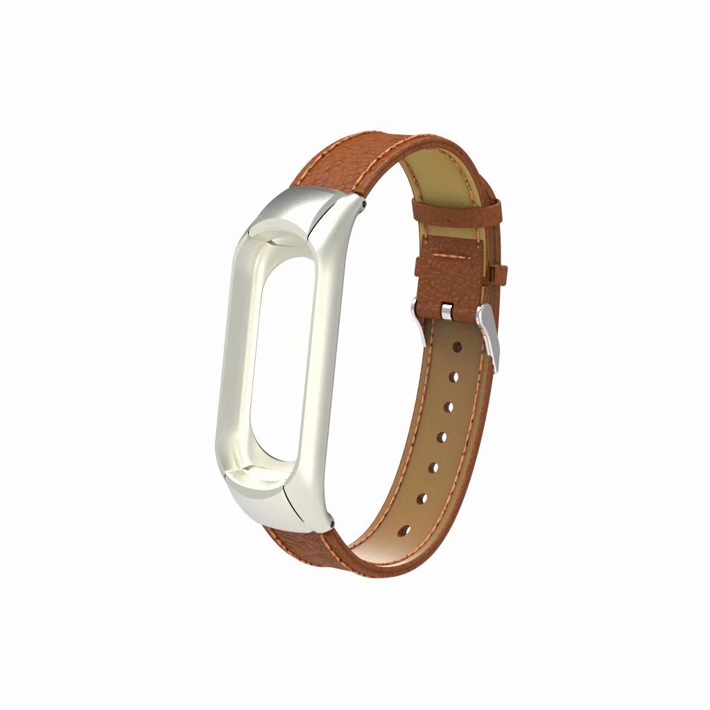 Bakeey-Leather-Strap-with-Metal-Frame-Replacement-Wristband-for-Xiaomi-Mi-Band-3-Smart-Bracelet--Non-1320777-6