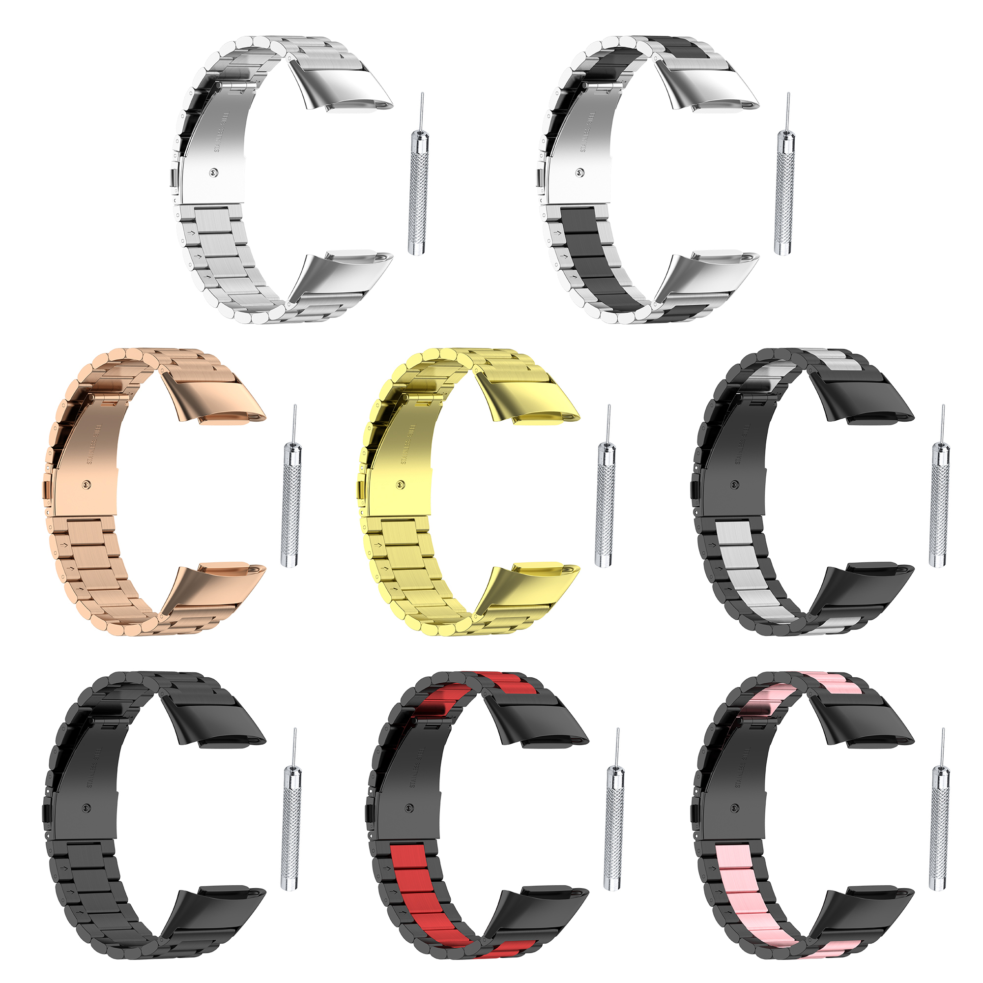 Bakeey-Luxury-Business-Stainless-Steel-Watch-Band-Strap-Replacement-for-Fitbit-Charge-5-1905463-3