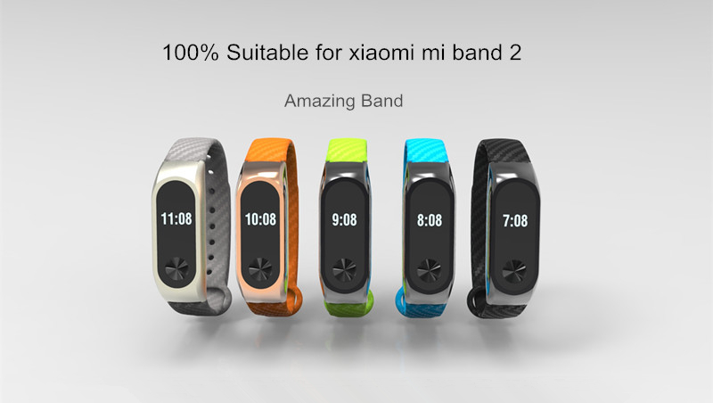 Bakeey-Metal-Carbon-Fiber-Replacement-Wrist-Strap-Wristband-Bracelet-for-Xiaomi-Miband-2-1327390-1