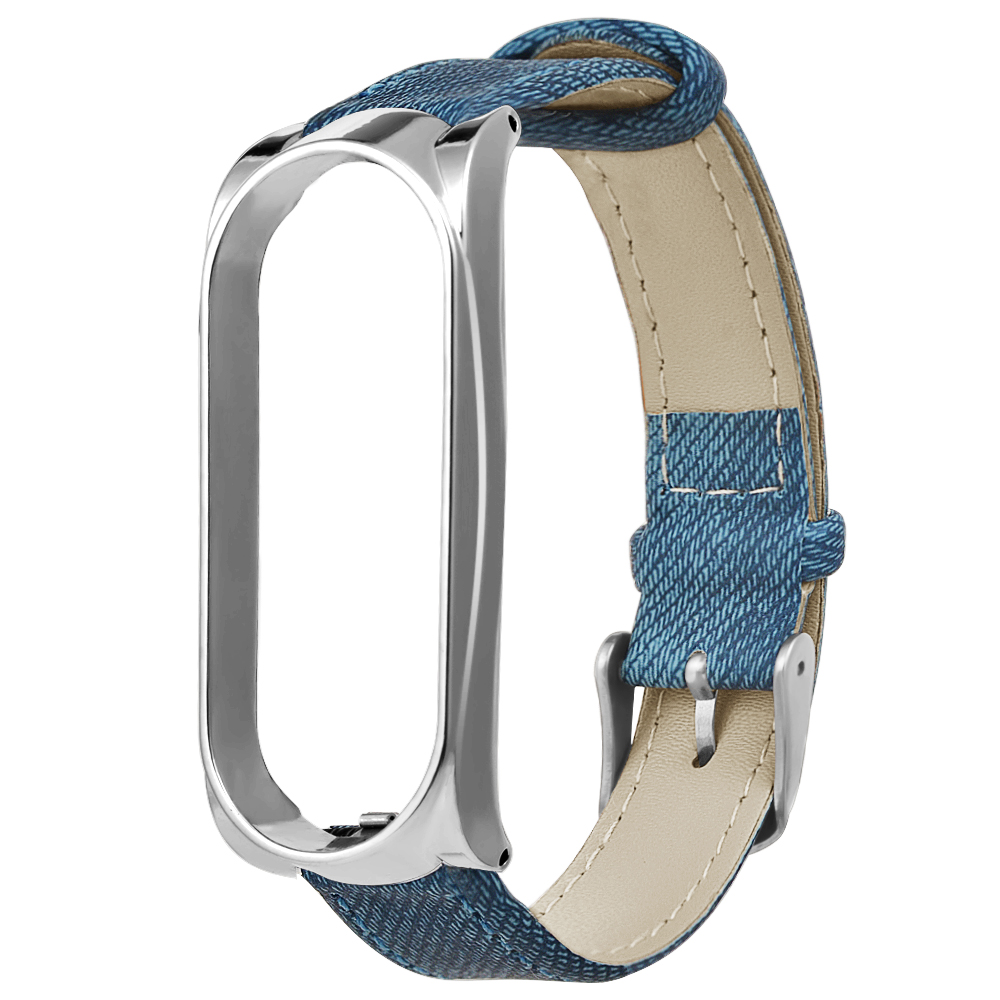 Bakeey-Metal-Case-Leather-Strap-Watch-Band-Replacement-Watch-Strap-for-Xiaomi-Mi-band-3-Non-original-1371096-3
