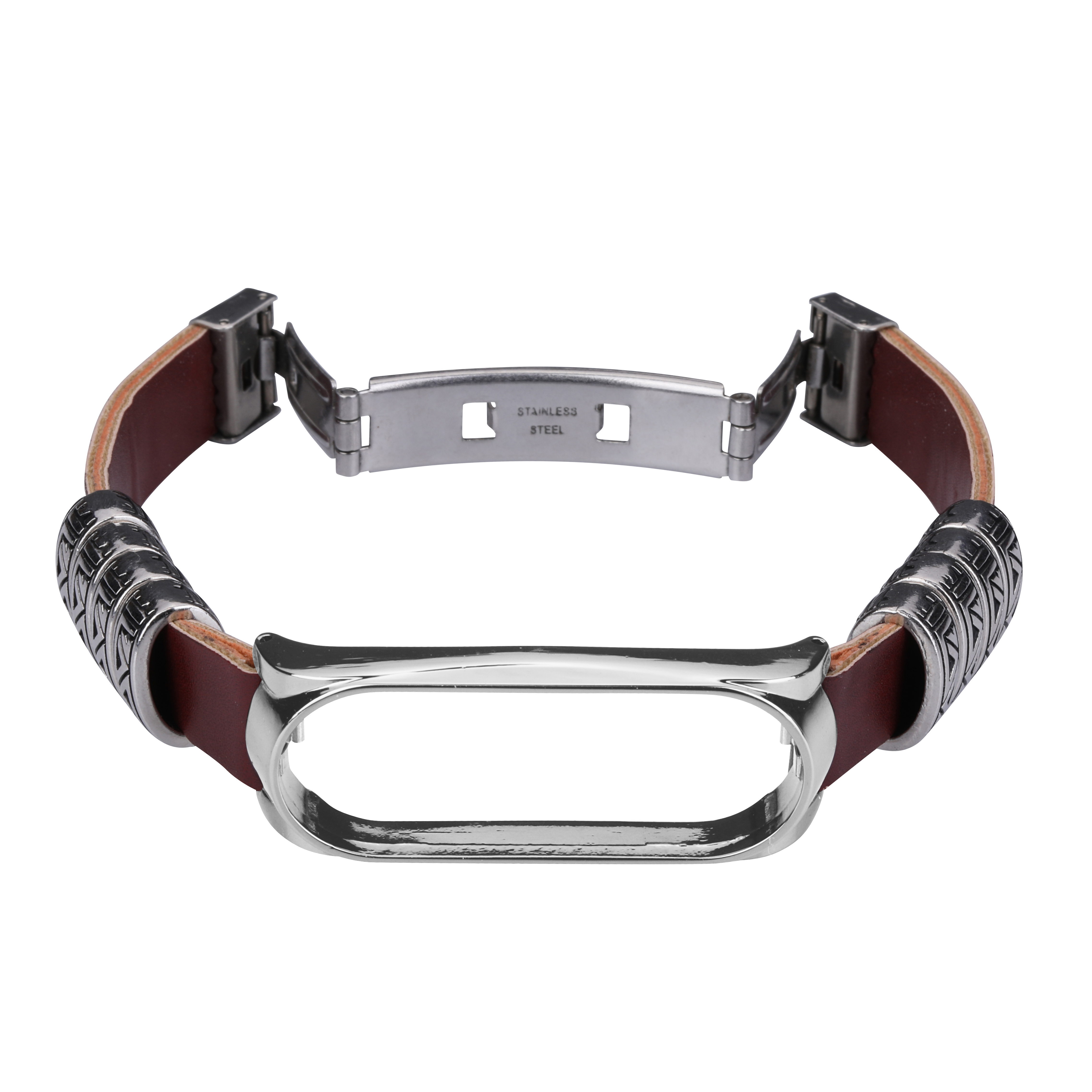 Bakeey-Metal-Shell-Retro-Four-Rings-Embossed-Butterfly-Buckle-Replacement-Strap-Smart-Watch-Band-For-1716714-11