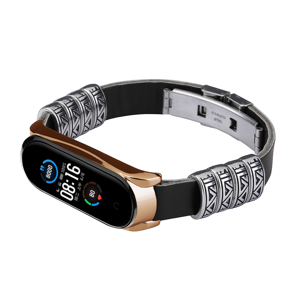 Bakeey-Metal-Shell-Retro-Four-Rings-Embossed-Butterfly-Buckle-Replacement-Strap-Smart-Watch-Band-For-1716714-4