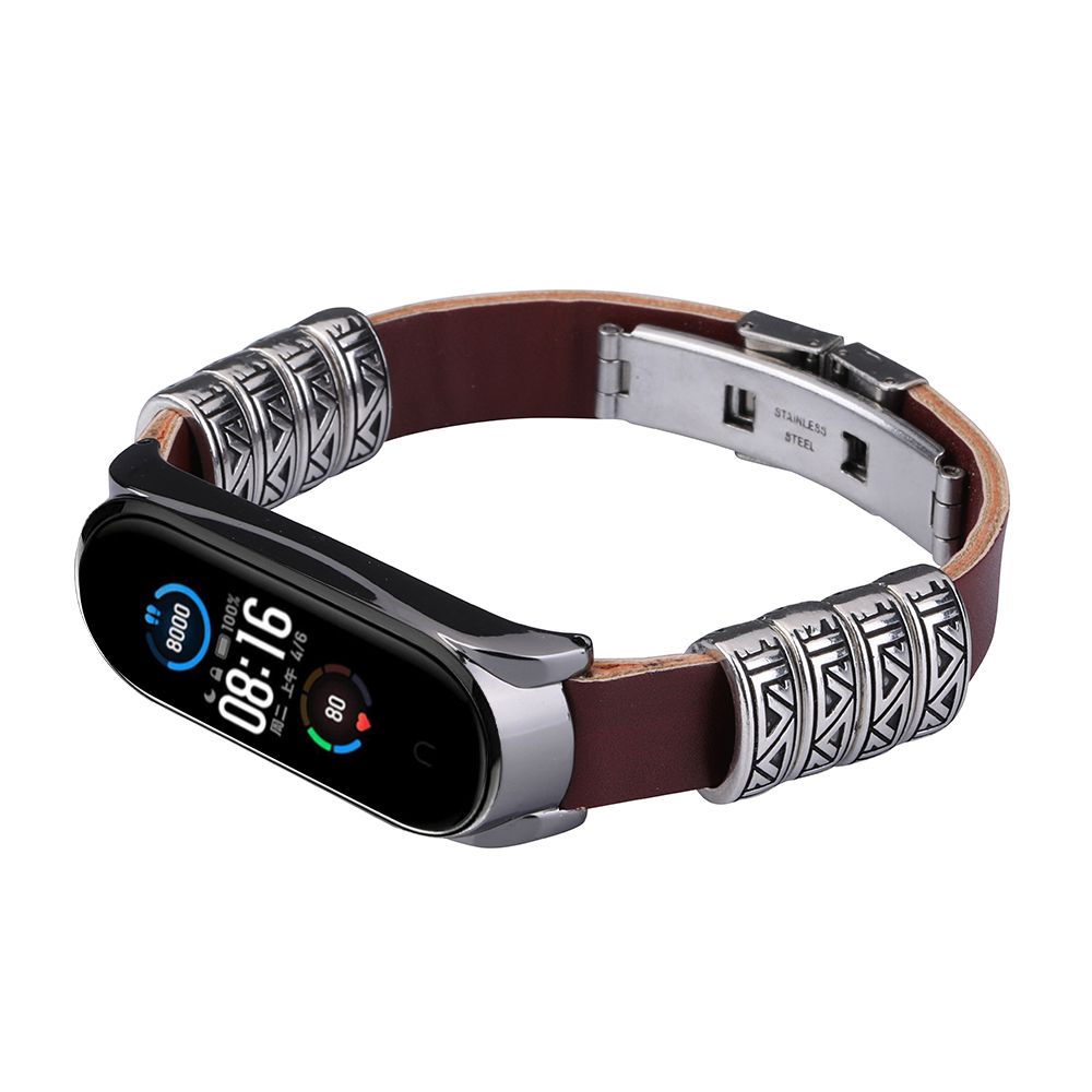 Bakeey-Metal-Shell-Retro-Four-Rings-Embossed-Butterfly-Buckle-Replacement-Strap-Smart-Watch-Band-For-1716714-6