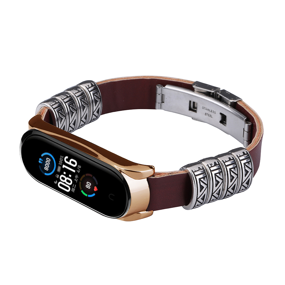 Bakeey-Metal-Shell-Retro-Four-Rings-Embossed-Butterfly-Buckle-Replacement-Strap-Smart-Watch-Band-For-1716714-7