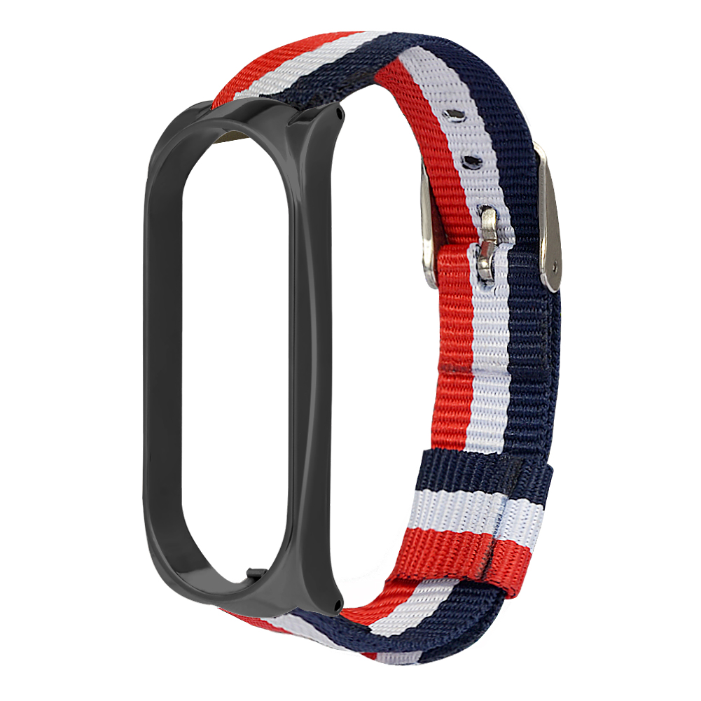 Bakeey-Metal-Shell-Striped-Canvas-Replacement-Strap-Smart-Watch-Band-For-Xiaomi-Mi-Band-5-Non-origin-1716732-11