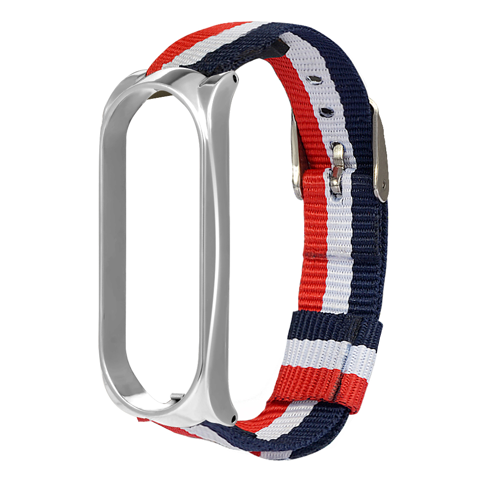 Bakeey-Metal-Shell-Striped-Canvas-Replacement-Strap-Smart-Watch-Band-For-Xiaomi-Mi-Band-5-Non-origin-1716732-12