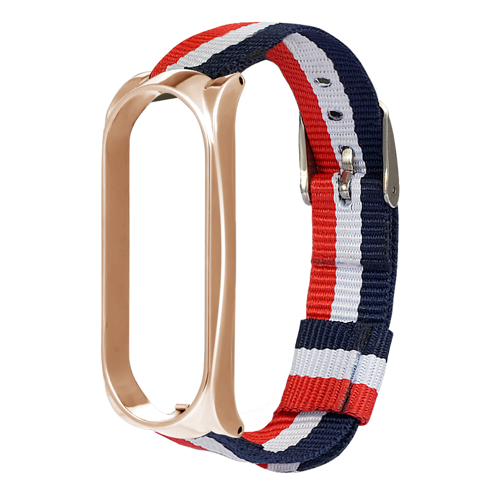 Bakeey-Metal-Shell-Striped-Canvas-Replacement-Strap-Smart-Watch-Band-For-Xiaomi-Mi-Band-5-Non-origin-1716732-13