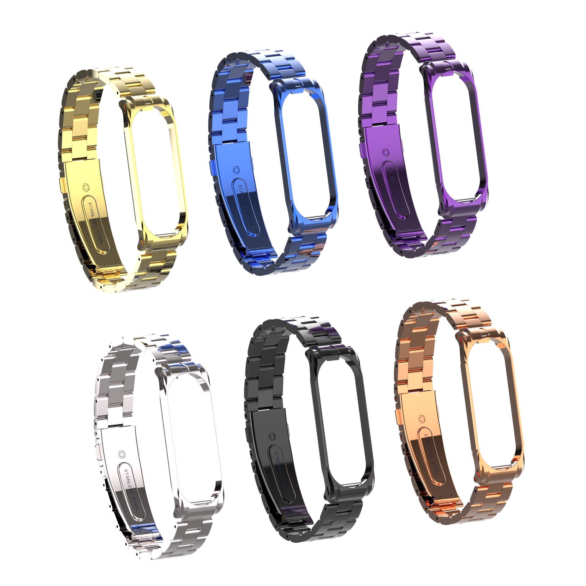 Bakeey-Metal-Steel-Watch-Band-Replacement-Watch-Strap-for-Xiaomi-mi-band-34-Smart-Watch-Non-original-1555794-1