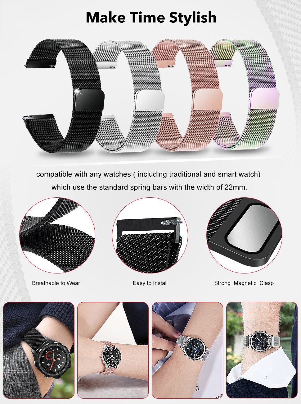 Bakeey-Milanese-Stainless-Steel-Watch-Band-for-Samsung-Galaxy-Watch-Active-1456933-1