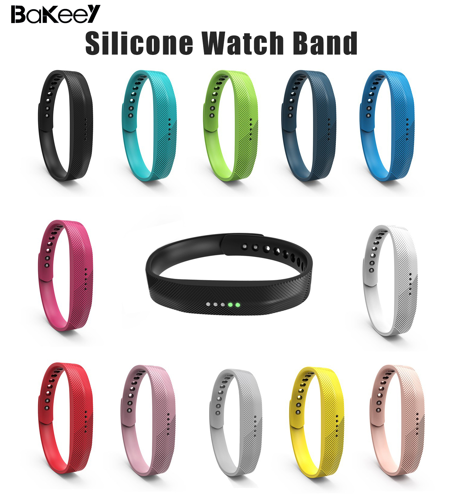 Bakeey-Multi-Color-Pure-Sports-T-Buckle-Soft-Silicone-Watch-Band-Strap-Replacement-for-Fitbit-Flex2-1747383-1