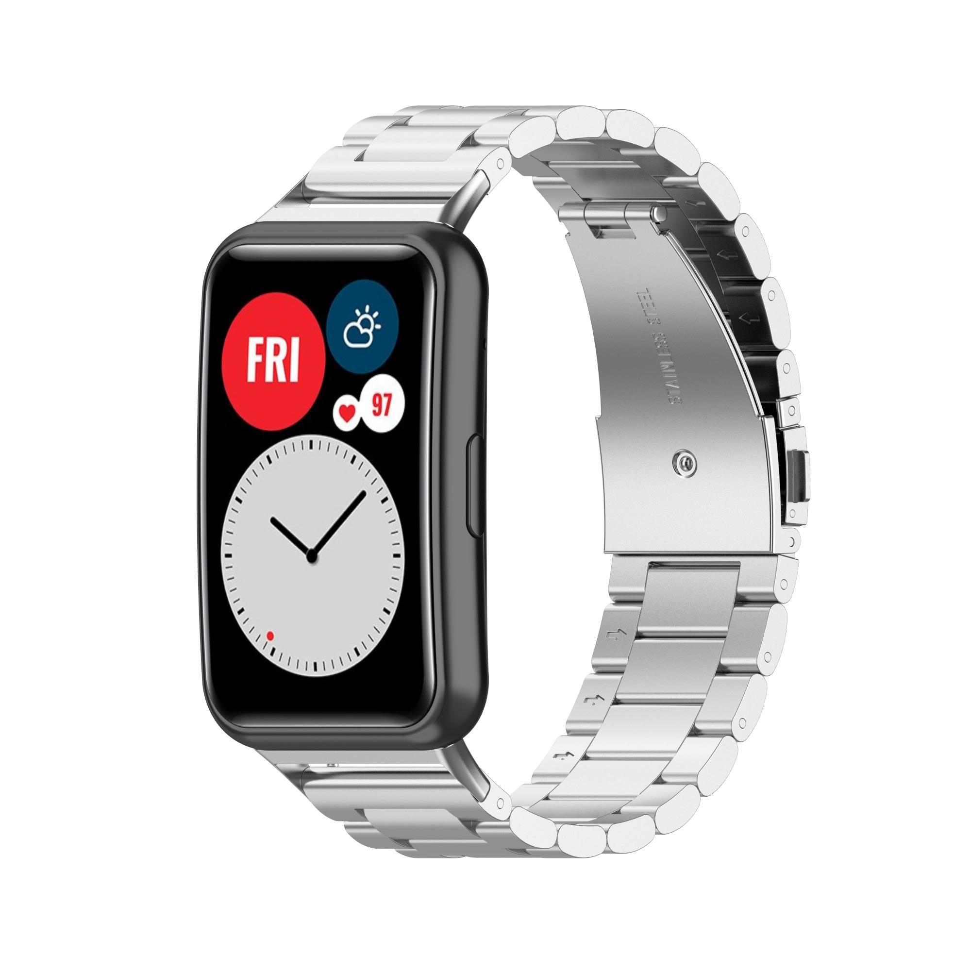 Bakeey-Multi-color-Stainless-Steel-Replacement-Strap-Smart-Watch-Band-For-Huawei-Watch-Fit-1793850-16