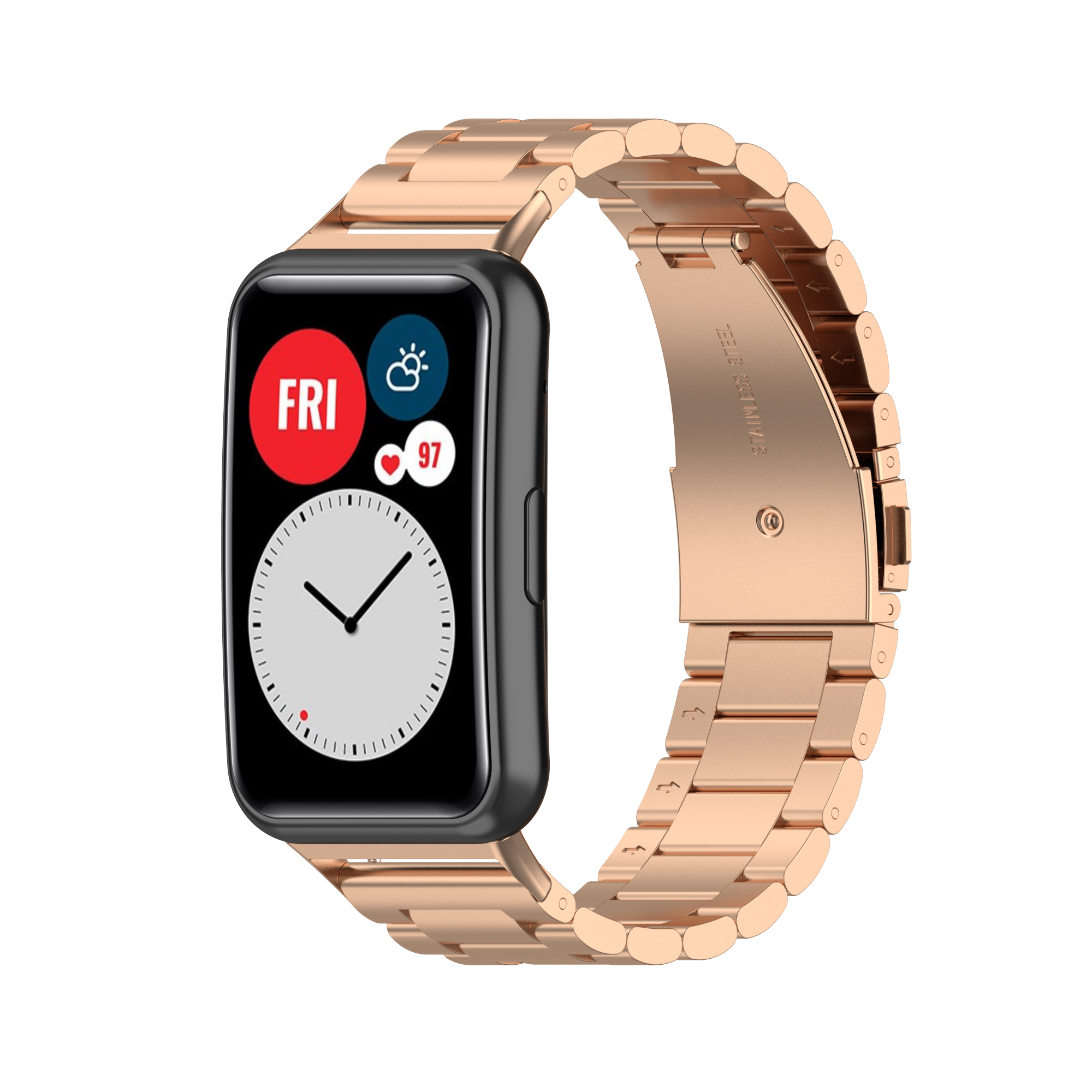 Bakeey-Multi-color-Stainless-Steel-Replacement-Strap-Smart-Watch-Band-For-Huawei-Watch-Fit-1793850-10